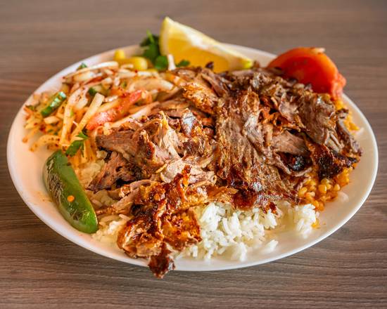 Teller Kebab mit Reis